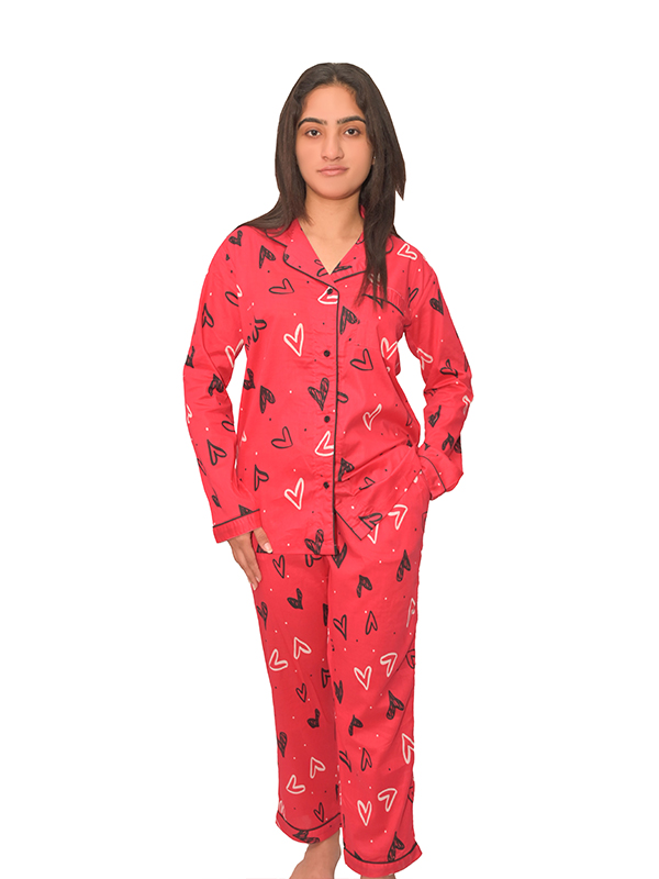 Pink Heart Print Comfy PJ02