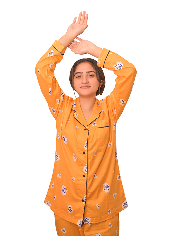 Yellow Floral Print Comfy PJ05